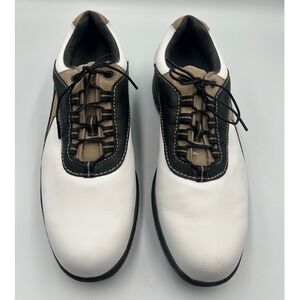 FootJoy Contour Series Mens 11 N White Black Tan Leather Golf Shoes 54174